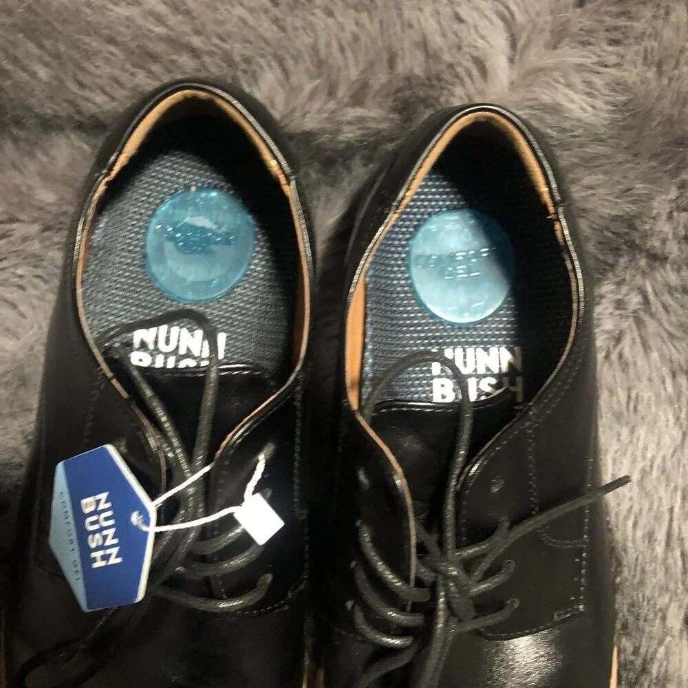 Nunn Bush Finlay Plain Toe Oxford Men's Size 9M Black Dress Casual Shoes NEW